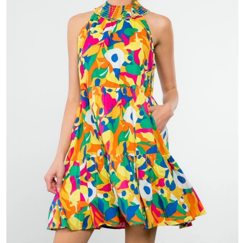 THML Smocked Halter Dress